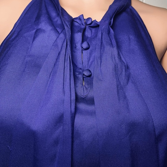 J.CREW- Sleeveless-Bow- Blouse/Tank-  Deep Blue/ Purple -Size: 6 - Picture 6 of 7